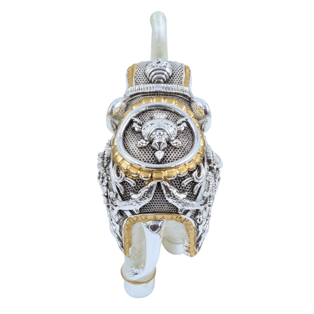 RAIKA'S SHANKH ELEPHANT SILVER BLACK SHINE PEARL BODY