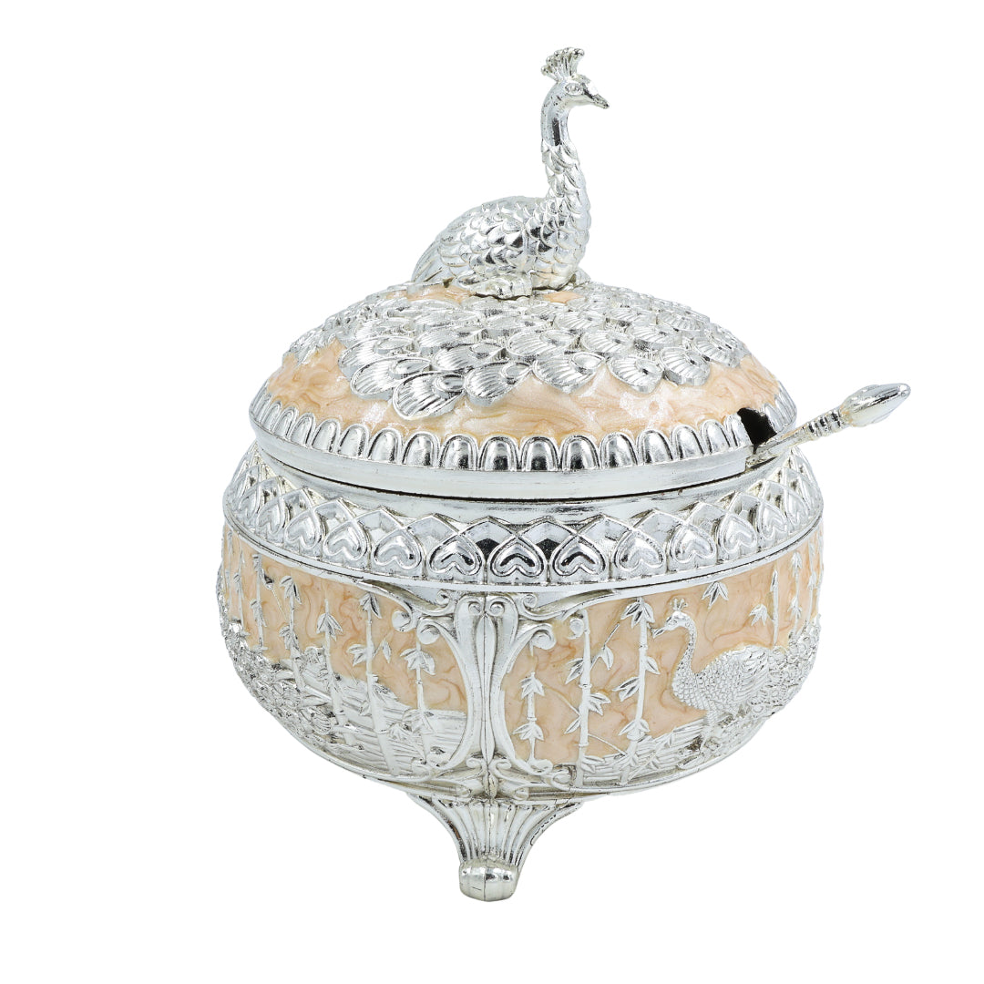 Peacock Sugar Pot | Peach