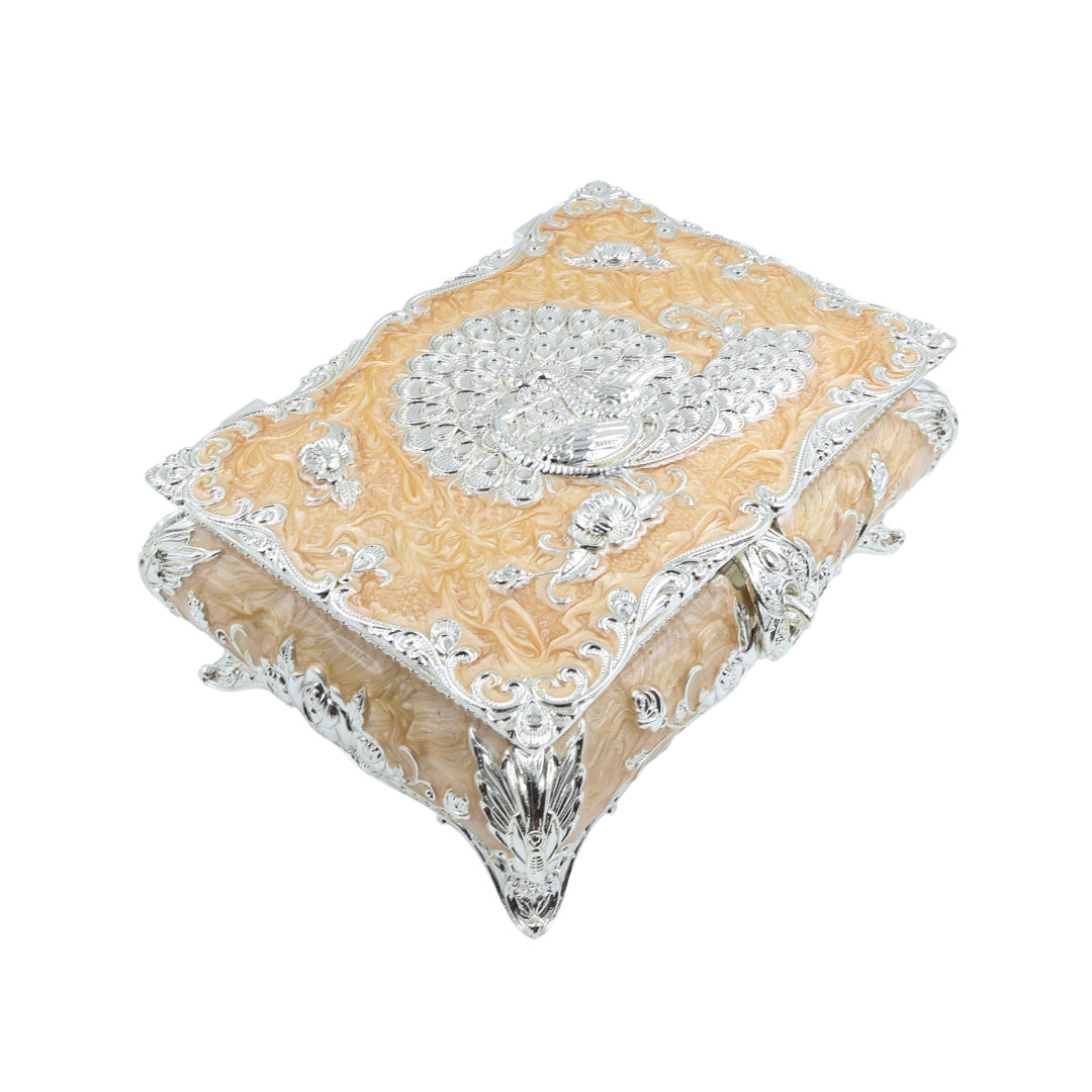 Peacock Jewellery Box | Peach